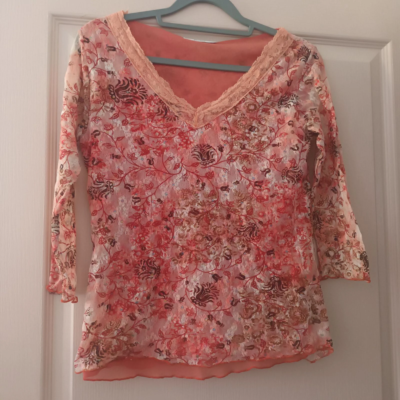 Haut en maille fine fleurie Burton – Taille 36 (T2)